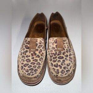Ariat Cruisers Brown Leopard Print Shoes Loafers Women's Size 7 B